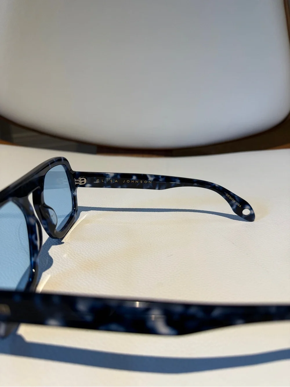 Elisa Johnson Jane Sunglasses in Blue Tortoise